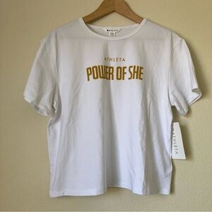 Athleta White 'Power of She' T-Shirt | NWT